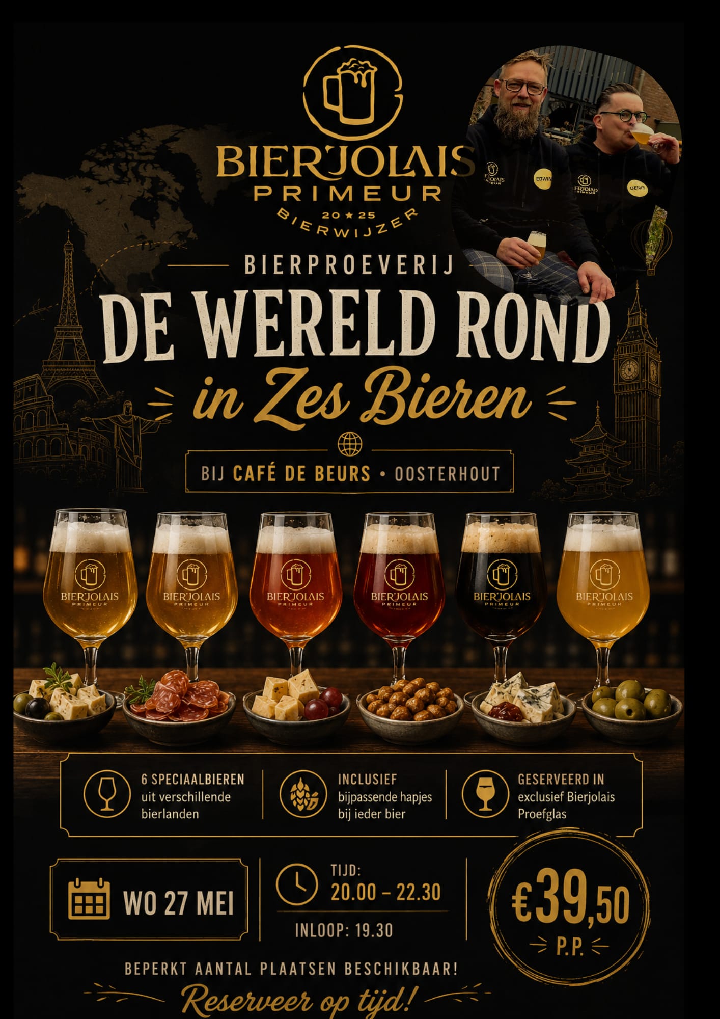 Bierproeverij met hapjes 27 mei 19:30